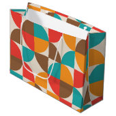 中世紀半カラフル円パターン ラージペーパーバッグ (正面アングル)
