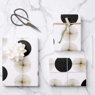 中世紀半モダン円 ラッピングペーパーシート