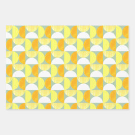 中世紀半モダン半カラフル抽象芸術 ラッピングペーパーシート