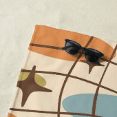 中世紀原子モダンサーファー模様 ビーチタオル (インサイチュ)