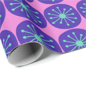 中世紀原子モダン点のはっきりしたレトロパターン ラッピングペーパー (ロールコーナー)