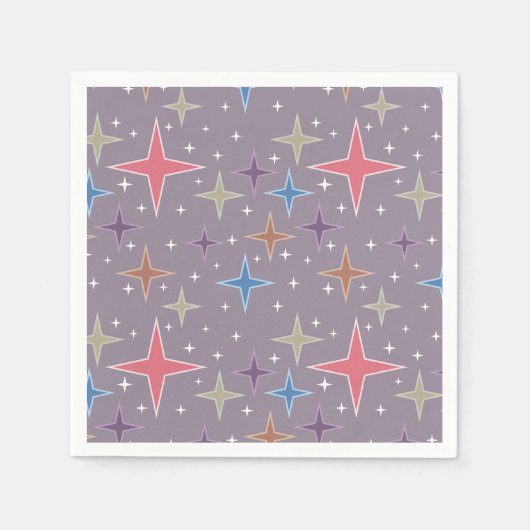 中世紀原子時代の星 スタンダードカクテルナプキン (正面)