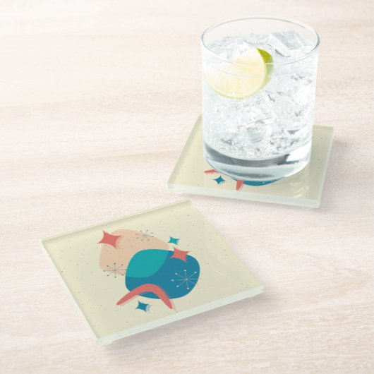 中世紀原子時代抽象芸術17 ガラスコースター (アングル)