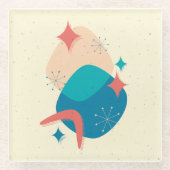 中世紀原子時代抽象芸術17 ガラスコースター (正面)