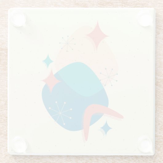 中世紀原子時代抽象芸術17 ガラスコースター (裏面)