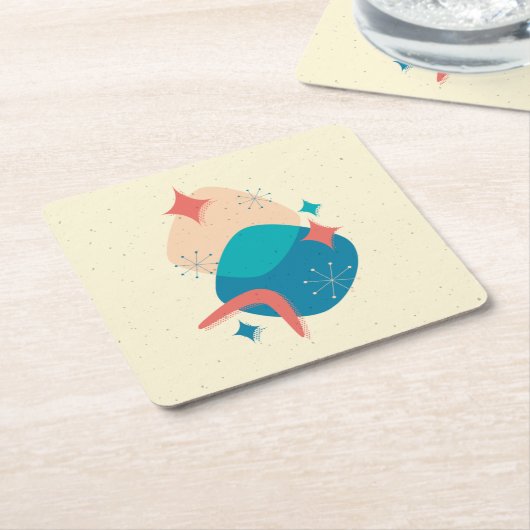 中世紀原子時代抽象芸術17 スクエアペーパーコースター (アングル)