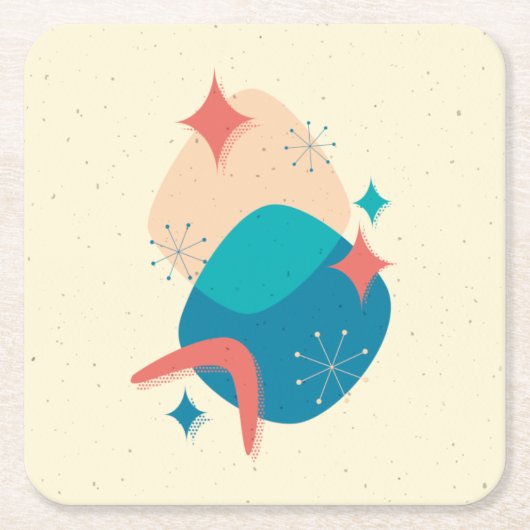 中世紀原子時代抽象芸術17 スクエアペーパーコースター (正面)