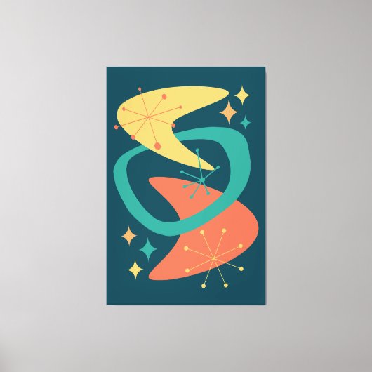 中世紀原子時代7木炭 キャンバスプリント (正面)