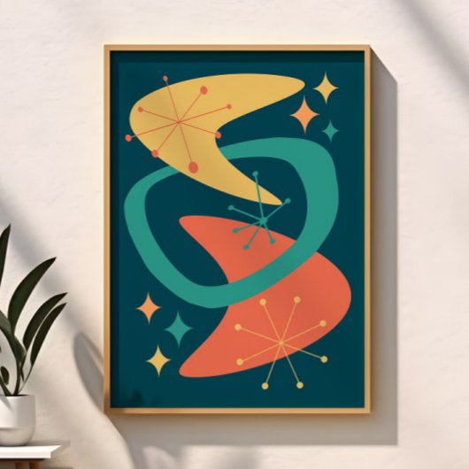 中世紀原子時代7木炭 ポスター