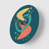 中世紀原子時代7木炭 ラウンド壁時計 (傾斜)