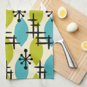 中世紀原子滴モダンパターン キッチンタオル (四つ折り)