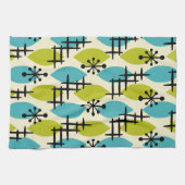 中世紀原子滴モダンパターン キッチンタオル (横)