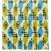 中世紀原子滴モダンパターン シャワーカーテン (正面)