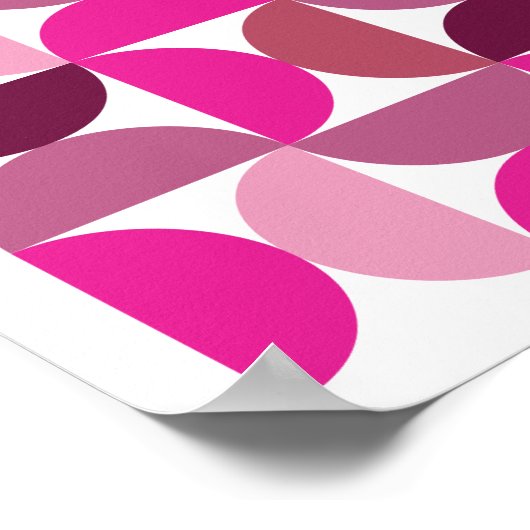 中世紀名門私立校風の抽象芸術モダンピンク美学 ポスター (角)