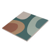 中世紀大モダン形の色数々の付きティール（緑がかった色） タイル (側面)