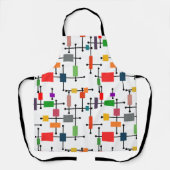 中世紀大モダン格子 エプロン (正面)