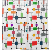 中世紀大モダン格子 シャワーカーテン (正面)