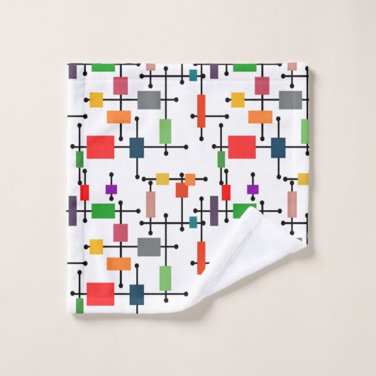 中世紀大モダン格子 バスタオルセット (ウォッシュタオル)