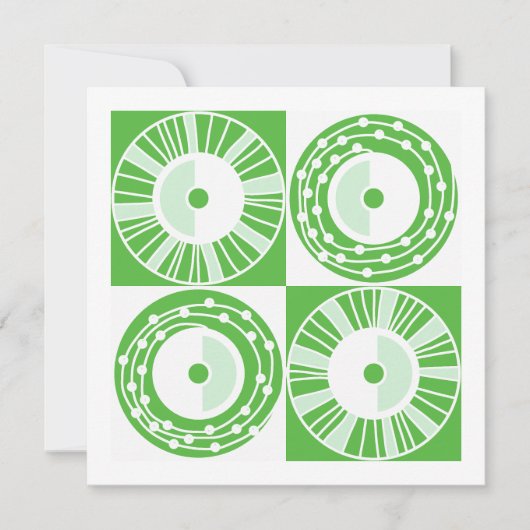 中世紀太陽のグリーンホワモダンイトの民族空白の カード (正面)