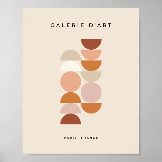 中世紀幾何モダンニュートラルベージュ ポスター (正面)