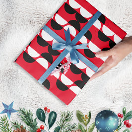 中世紀幾何モダンパターン赤い贈り物 ラッピングペーパー