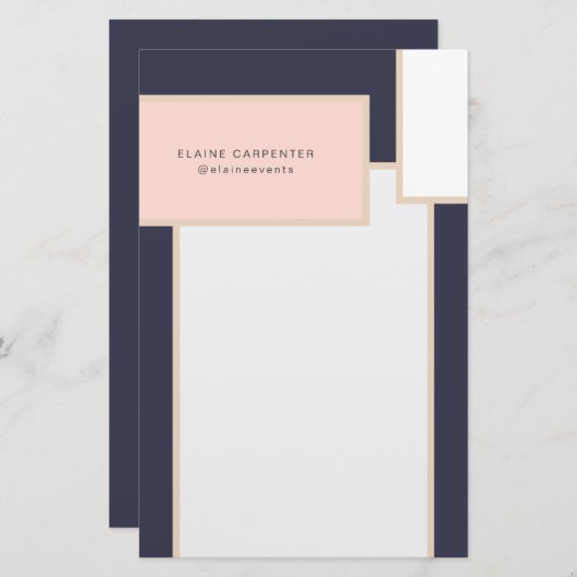 中世紀文モダン具パーソナライズされた紙 便箋 (正面/裏面)