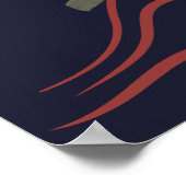 中世紀日本の月波ミニマルモダンリスト ポスター (角)