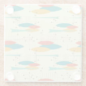 中世紀楕円線デザイン、予測できな抽象芸術 ガラスコースター (裏面)