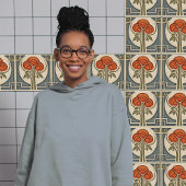 中世紀花シンメトリー美術工芸品運動 タイル