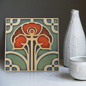 中世紀花シンメトリー美術工芸品運動 タイル