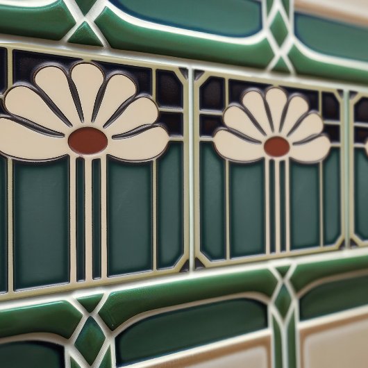 中世紀花シンメトリー美術工芸品運動 タイル