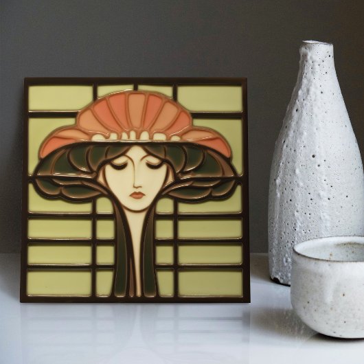 中世紀花シンメトリー美術工芸品運動 タイル