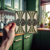 中世紀花シンメトリー美術工芸品運動 タイル