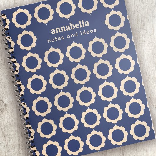 中世紀花モダン柄モノグラム ノートブック