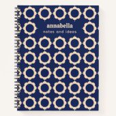 中世紀花モダン柄モノグラム ノートブック (正面)