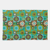 中世紀花モダン柄 キッチンタオル (横)