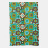 中世紀花モダン柄 キッチンタオル (縦)