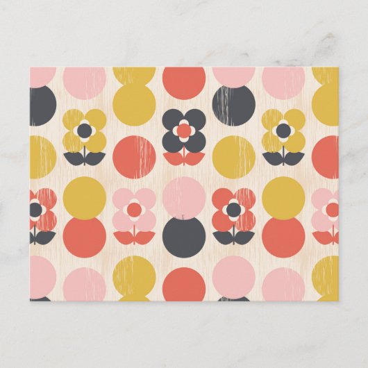 中世紀花モダン柄 シーズンポストカード (正面)