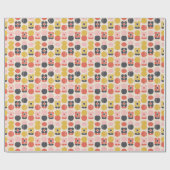 中世紀花モダン柄 ラッピングペーパー (フラット)