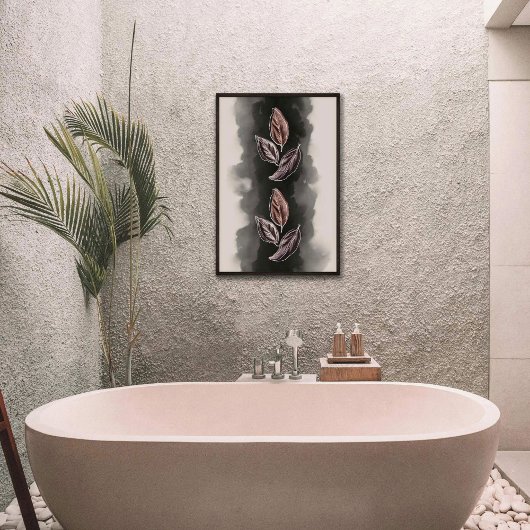 中世紀芸術的の植物モダン紅葉 ポスター