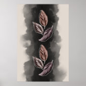 中世紀芸術的の植物モダン紅葉 ポスター (正面)
