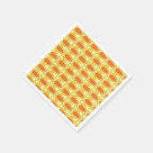 中世紀魚モダン、黄色とオレンジ スタンダードカクテルナプキン (角)