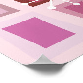 中世紀40歳モダンの誕生日ピンク ポスター (角)