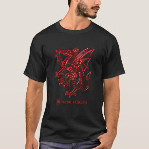 中世紋章学のドラゴンの手がつけられない黒 Tシャツ