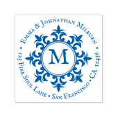 中世素朴サークルモノグラム – 差出人住所 セルフインキングスタンプ (デザイン)