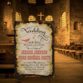 中世素朴ヴィンテージ珊瑚焼き羊皮紙 招待状