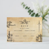 中世結婚のサ結婚イト | RSVP QRコード エンクロージャーカード (スタンド正面)