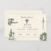 中世結婚のサ結婚イト | RSVP QRコード エンクロージャーカード (正面/裏面)