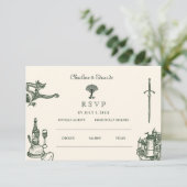 中世結婚のサ結婚イト | RSVP QRコード エンクロージャーカード (スタンド正面)