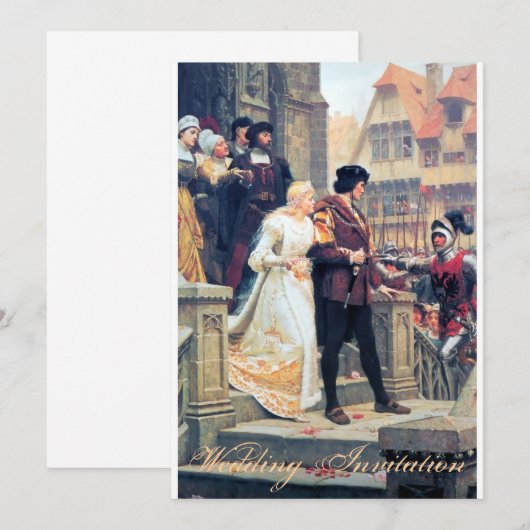 中世結婚の恋愛 招待状 (正面/裏面)